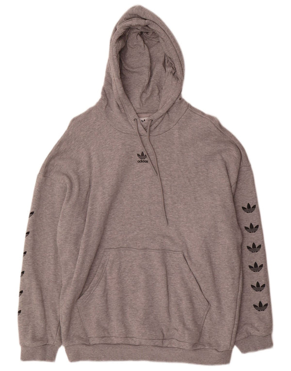 Adidas feminino gráfico oversized moletom com capuz Reino Unido 14 cinza médio manchado