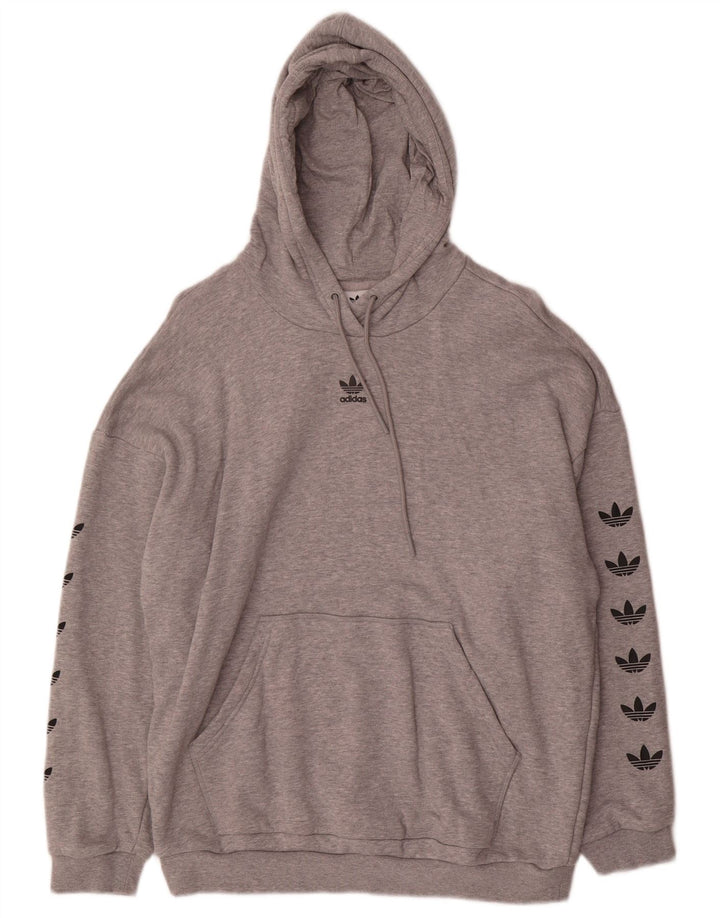 Adidas feminino gráfico oversized moletom com capuz Reino Unido 14 cinza médio manchado
