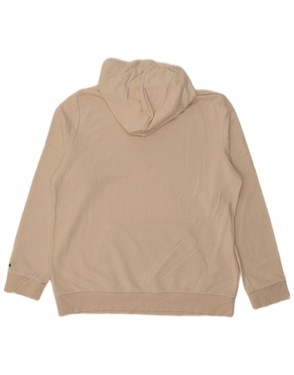 Adidas Womens Graphic Hoodie Jumper UK 20/22 XL Off White Cotton