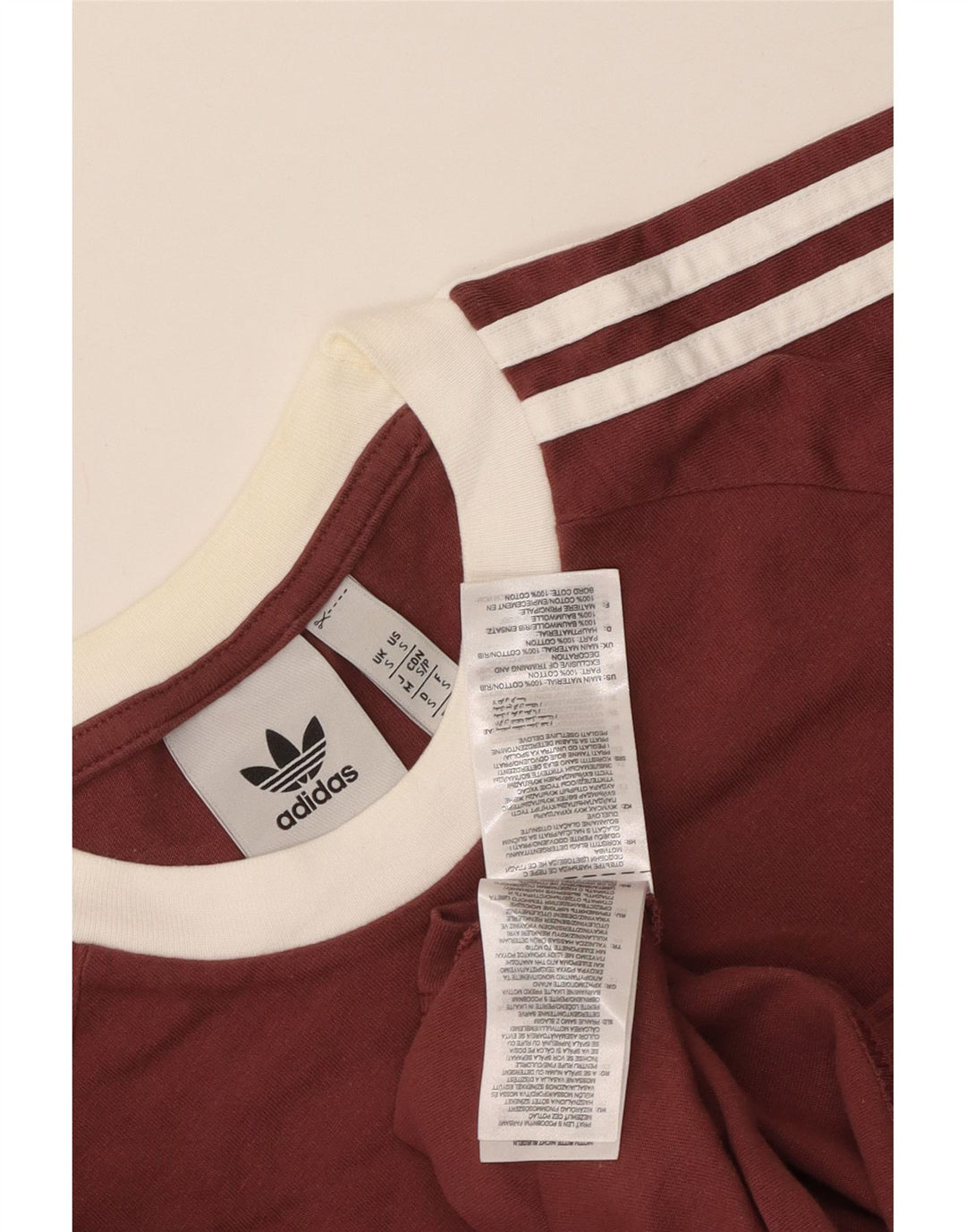 Adidas Mens T-Shirt Top Pequeno Marrom Colorblock Algodão