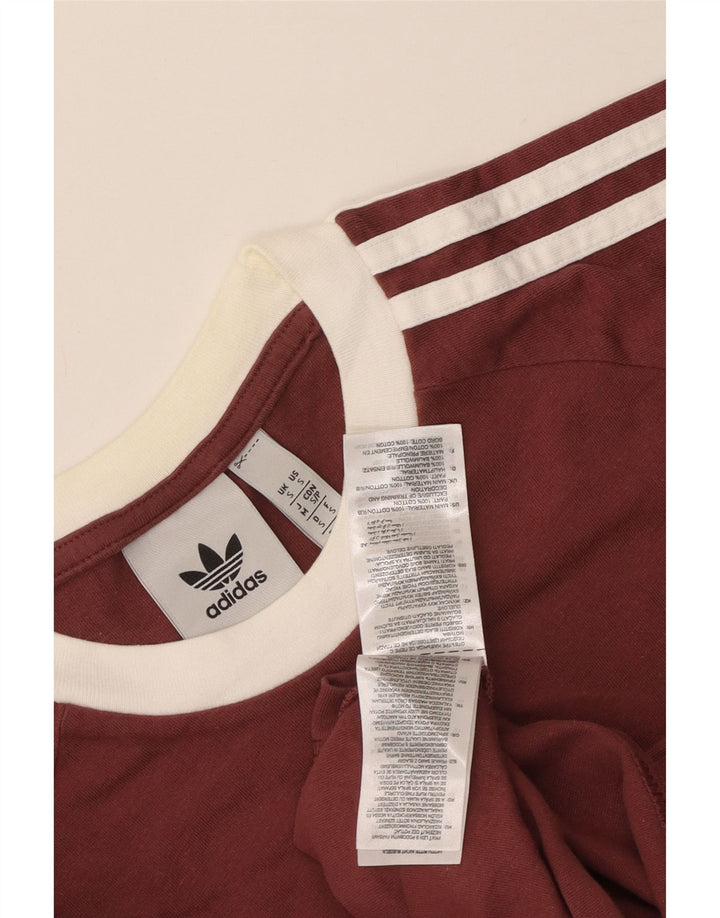 Adidas Mens T-Shirt Top Pequeno Marrom Colorblock Algodão