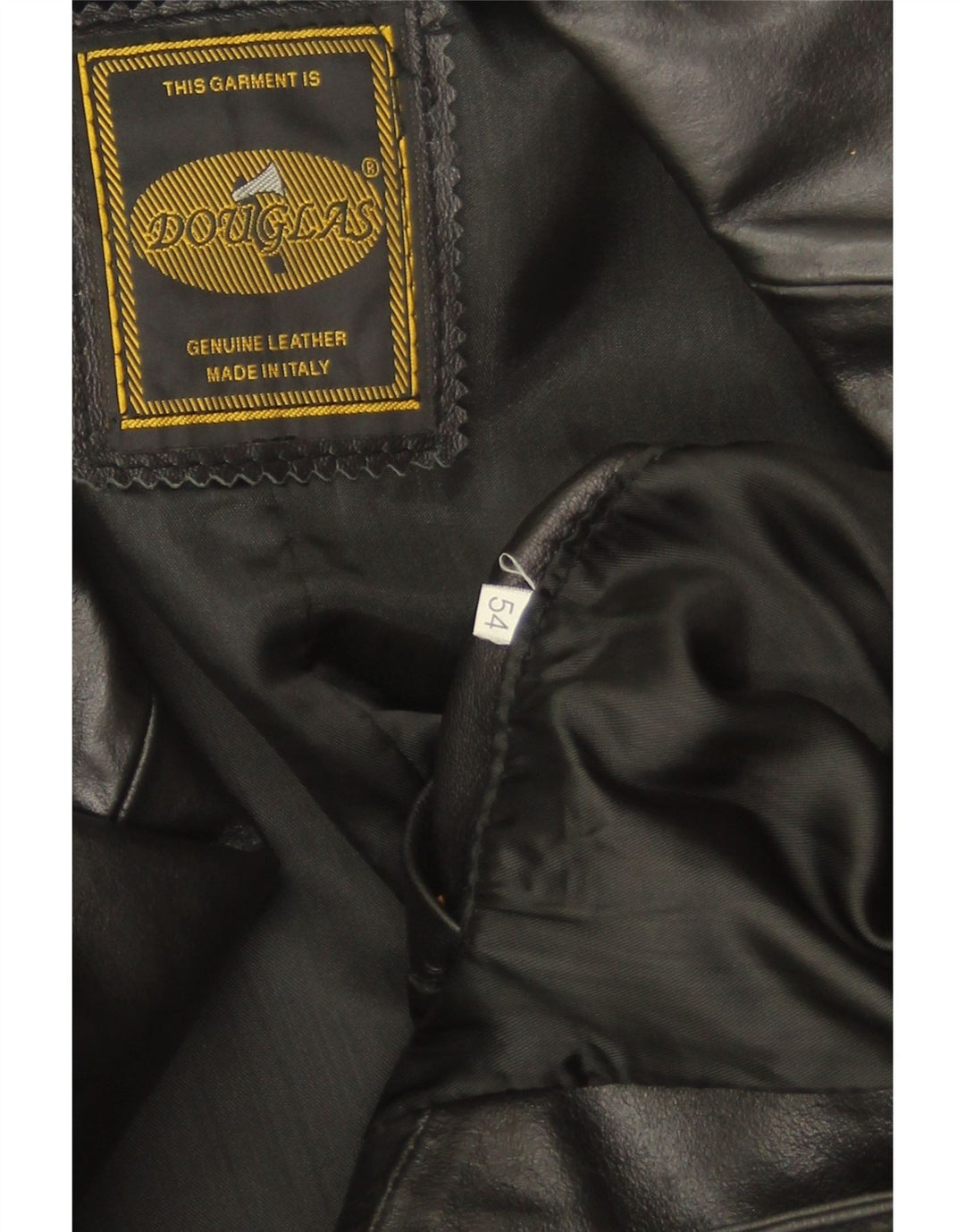 Casaco de couro masculino Douglas UK 38 couro preto médio