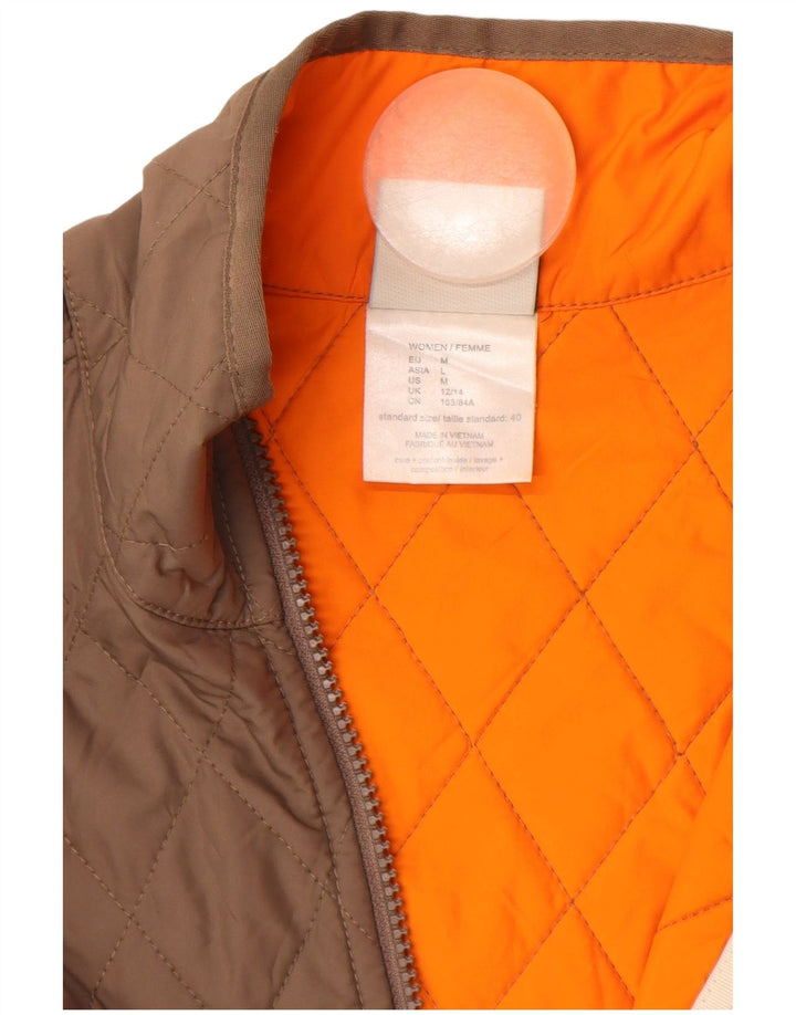 Jaqueta feminina JACK WOLFSKIN forro acolchoado Reino Unido 12/14 poliéster bege médio