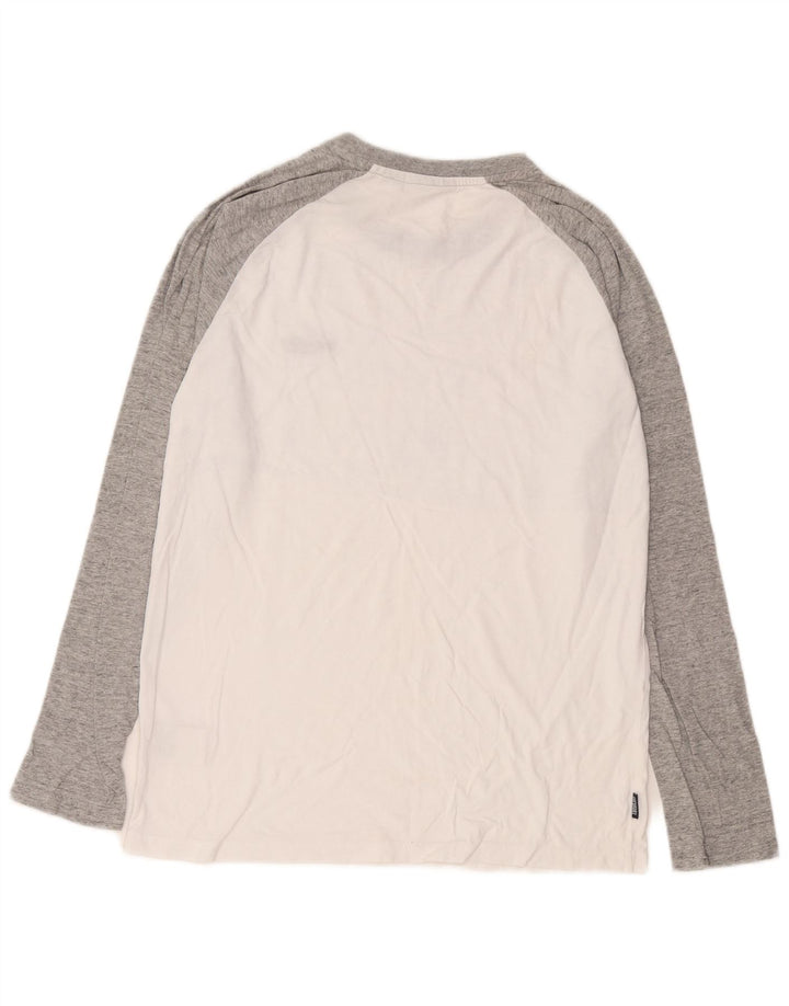Top masculino Superdry manga comprida grande algodão colorblock branco