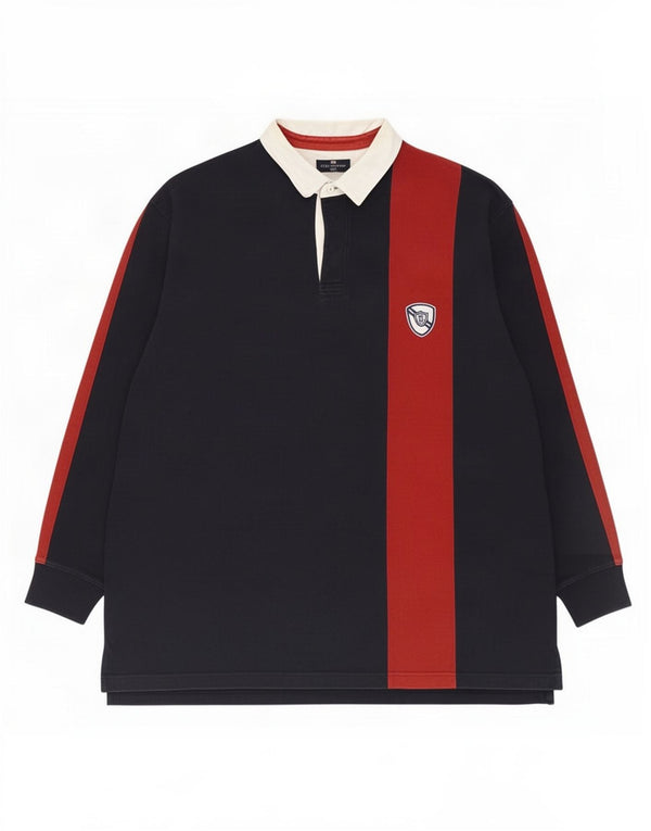 Camisa polo masculina de rugby Blue Harbor da Marks & Spencer 2XL azul marinho colorblock
