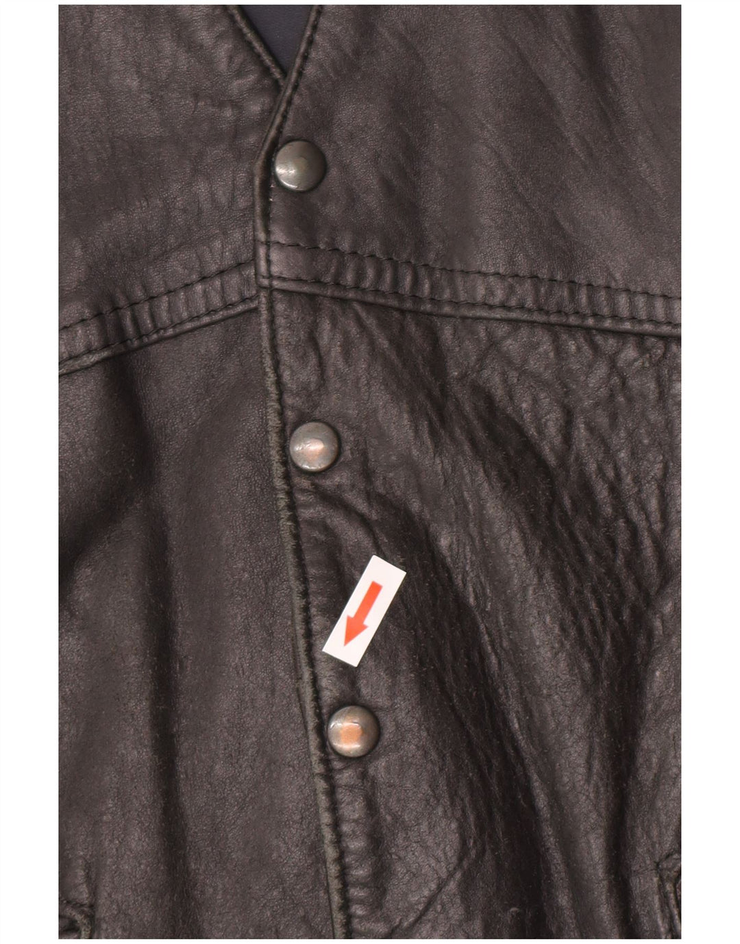 Colete de couro masculino vintage médio couro preto