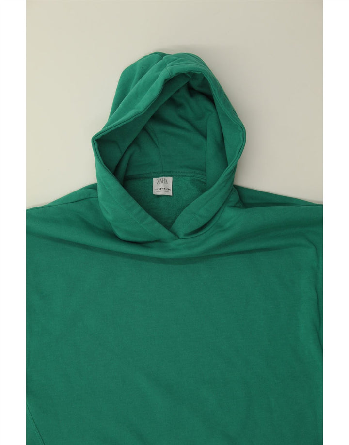 ZARA Boys Hoodie Jumper 13-14 Years Green Cotton Vintage Zara and Second-Hand Zara from Messina Hembry 