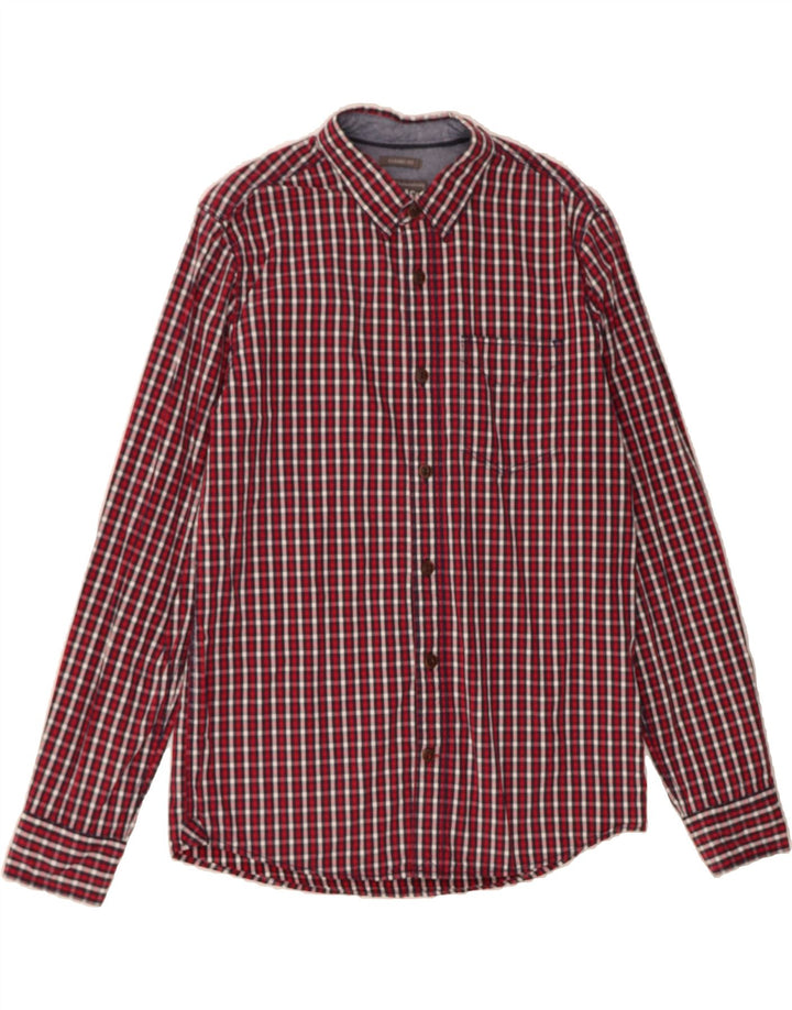 FAT FACE Mens Classic Fit Shirt Medium Red Check Cotton Vintage Fat Face and Second-Hand Fat Face from Messina Hembry 