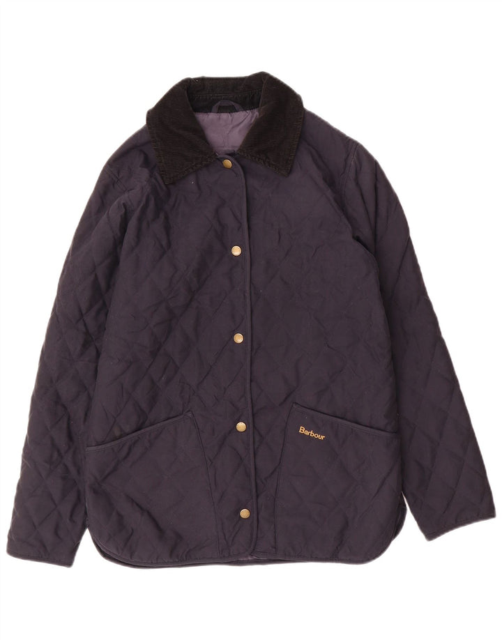 Jaqueta acolchoada feminina BARBOUR UK 8 poliéster azul marinho pequeno