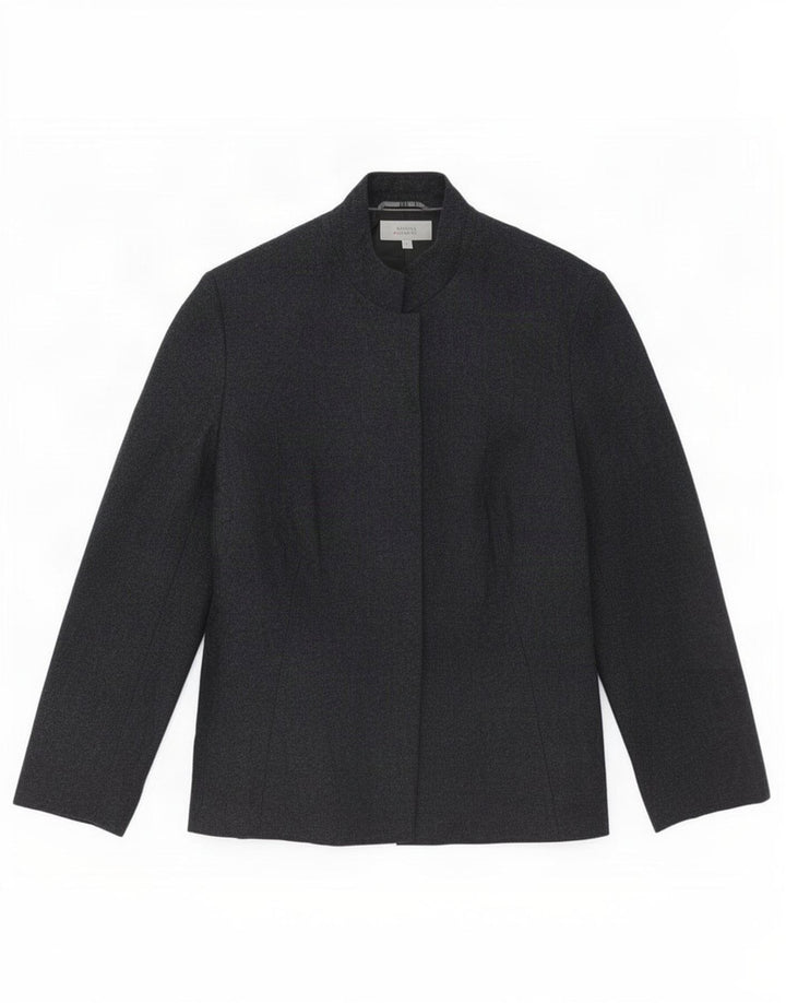 Sobretudo curto feminino Marks & Spencer Reino Unido 18 XL lã cinza