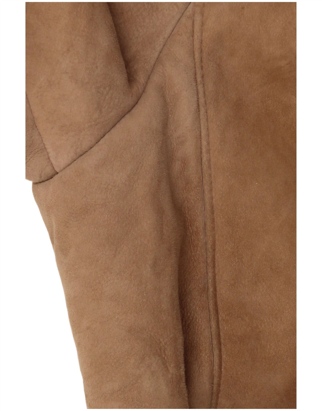 Casaco feminino vintage de shearling UK 16 grande bege