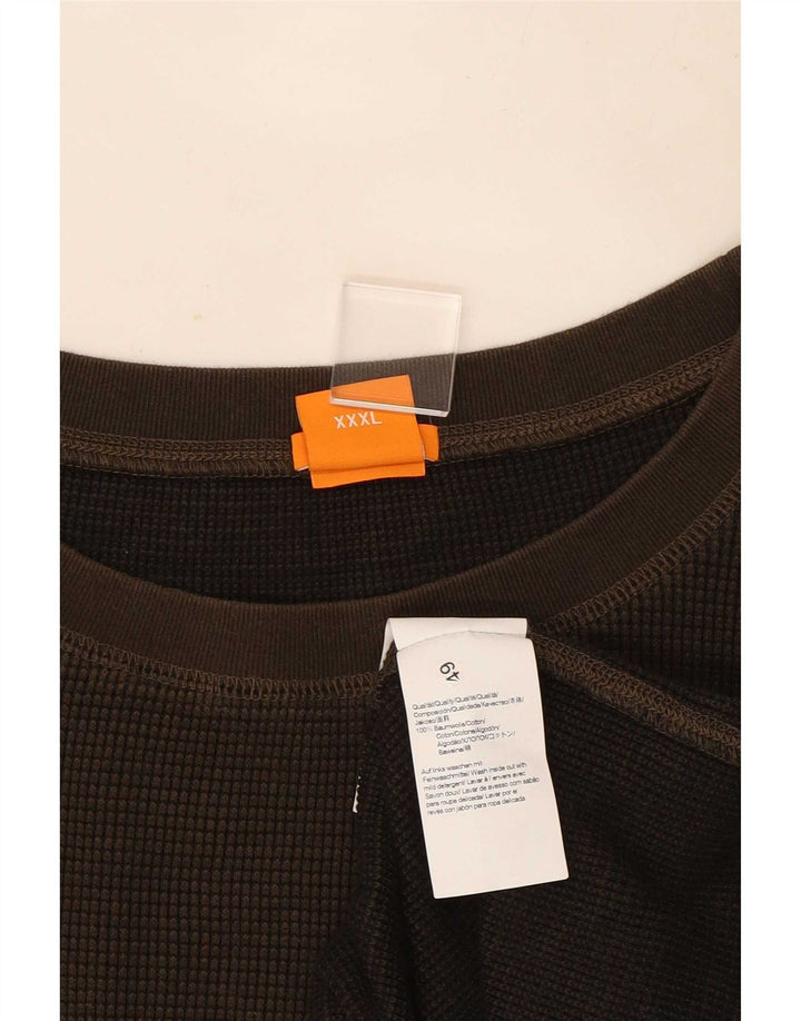 Hugo Boss Mens Top Manga Longa 3XL Algodão Marrom