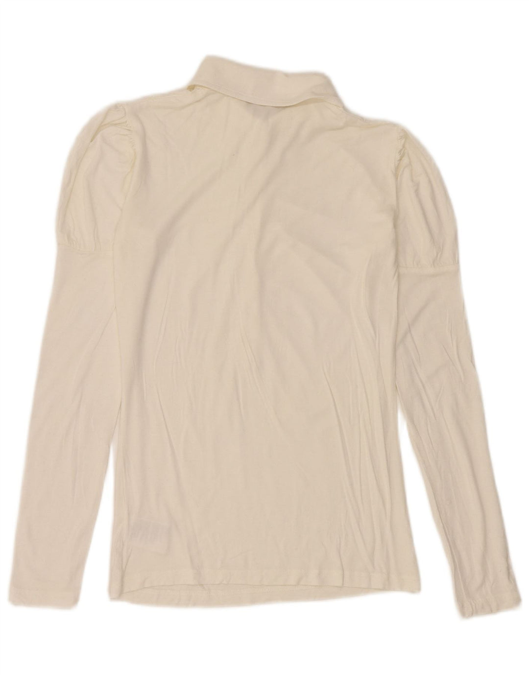 Camisa polo feminina de manga comprida Gaudi UK 12 viscose branca média
