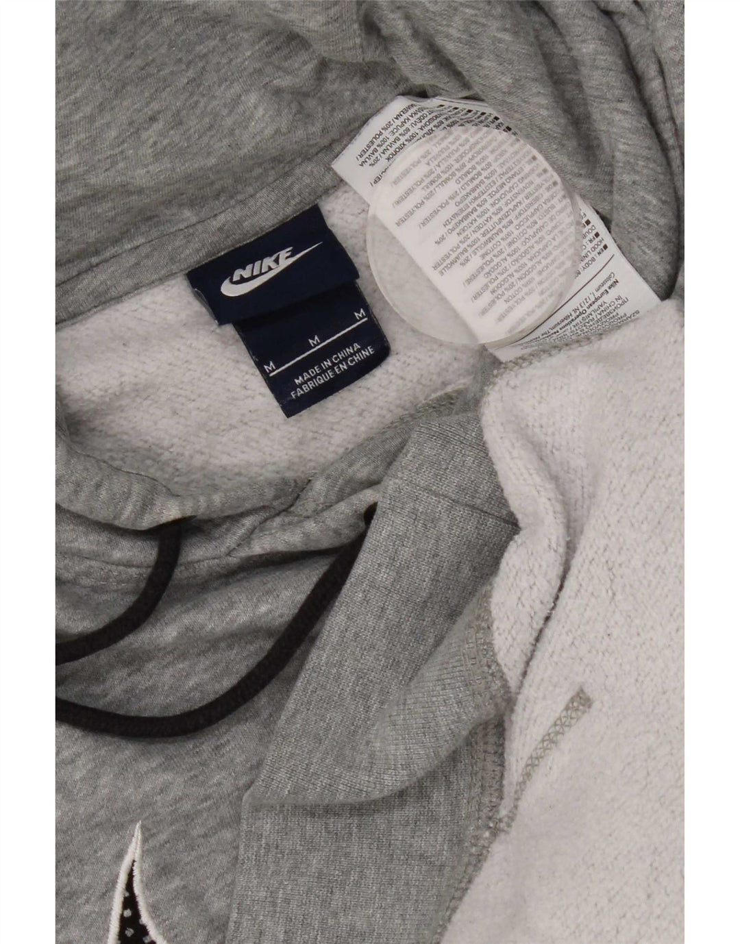 Jumper com capuz gráfico masculino Nike médio cinza algodão