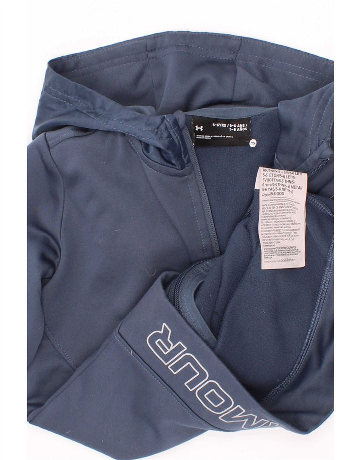 Suéter Under Armour Boys Zip Hoodie 5-6 anos azul marinho poliéster