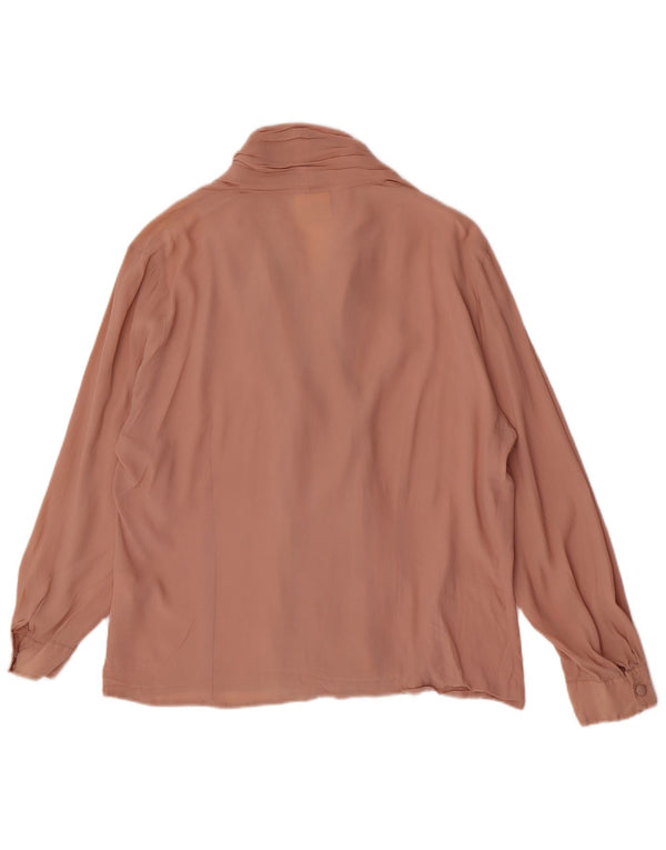 Blusa feminina vintage de manga comprida IT 52 2XL acetato rosa