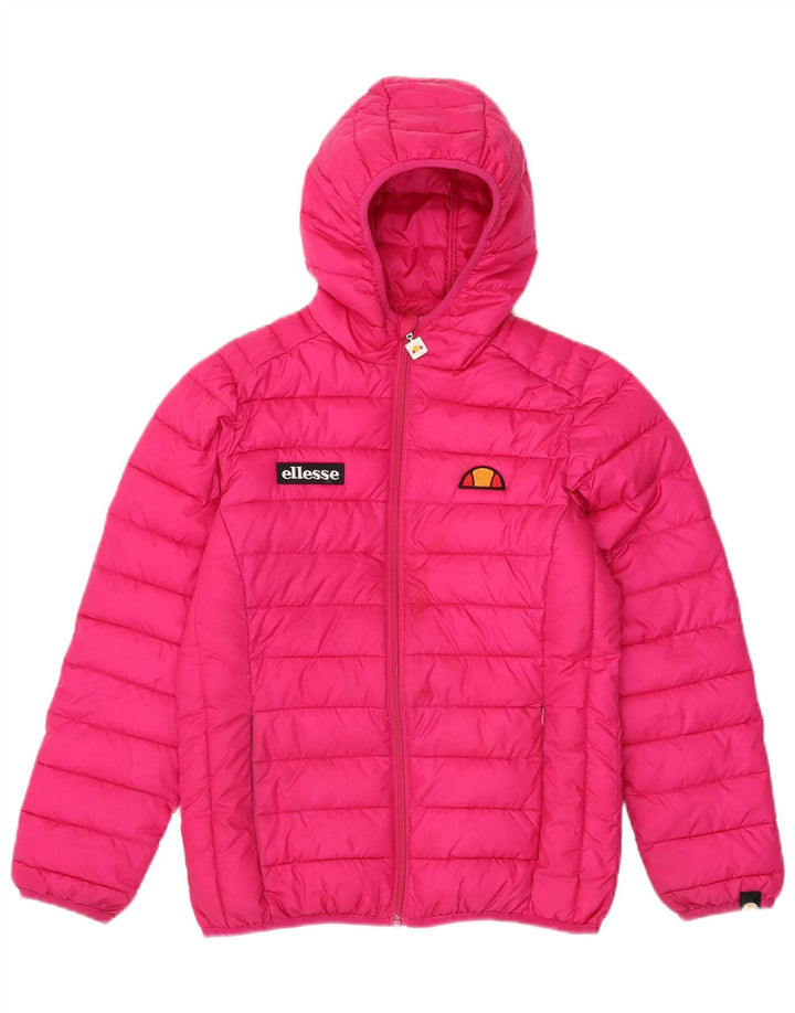 Jaqueta acolchoada com capuz Ellesse para meninas 12-13 anos poliéster rosa