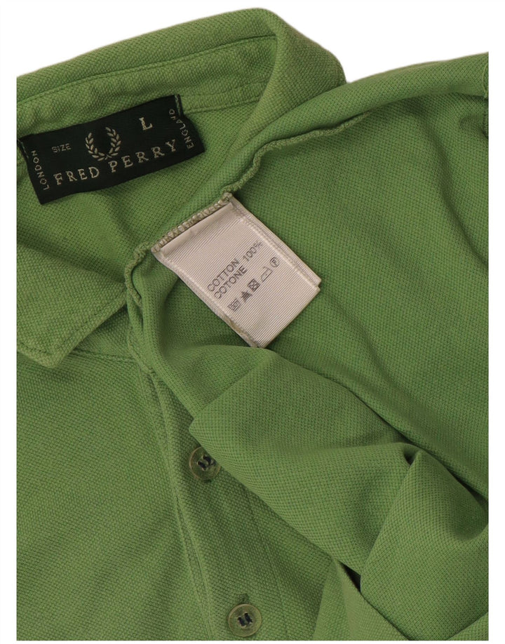 Camisa polo masculina Fred Perry grande algodão verde
