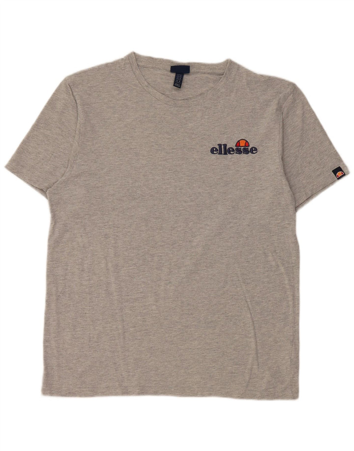 Camiseta masculina Ellesse Top grande algodão manchado cinza