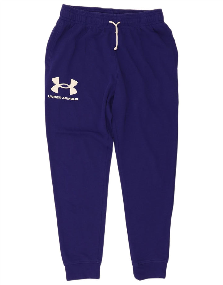 Calça de treino feminina Under Armour Joggers UK 14 grande azul marinho