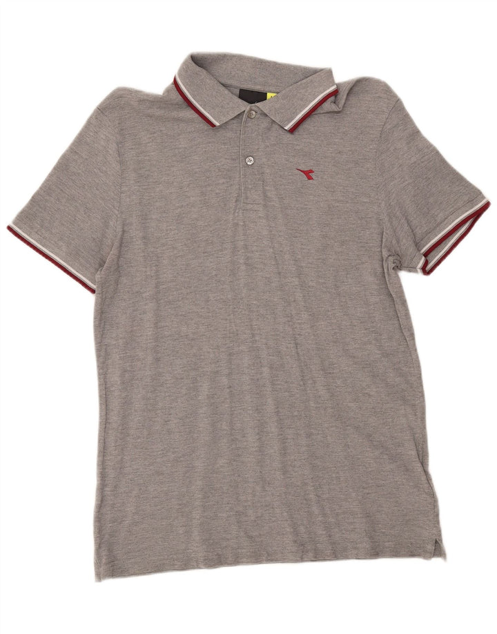 Camisa polo masculina DIADORA grande algodão cinza