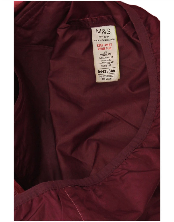 Jaqueta de chuva feminina com capuz Marks & Spencer Reino Unido 14 bloco colorido rosa médio