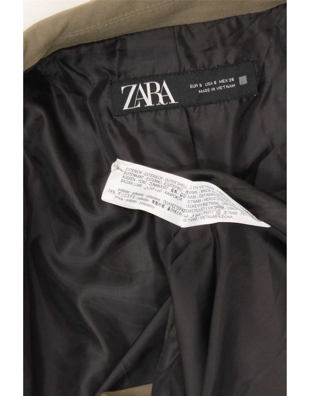 Jaqueta blazer feminina Zara com peito duplo e oversized Reino Unido 10 pequena cáqui