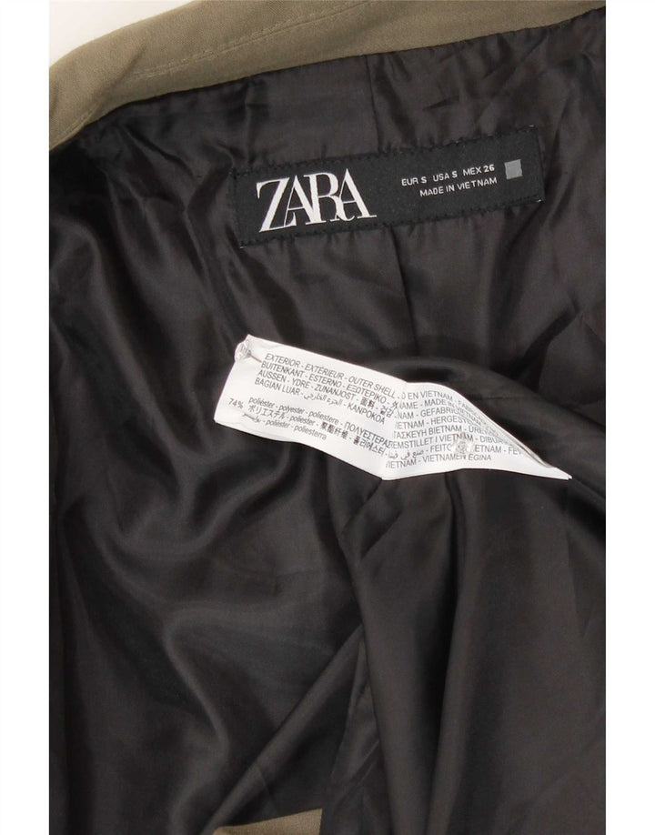 Jaqueta blazer feminina Zara com peito duplo e oversized Reino Unido 10 pequena cáqui