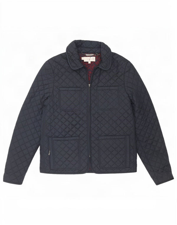 Jaqueta acolchoada feminina Hobbs UK 14 grande nylon azul marinho
