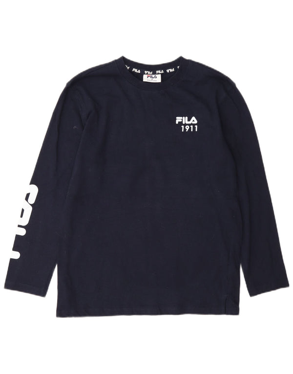 Fila Boys Graphic Top manga comprida 13-14 anos azul marinho algodão