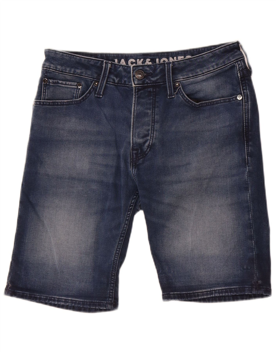 Shorts jeans masculino Jack & Jones pequeno W29 algodão azul