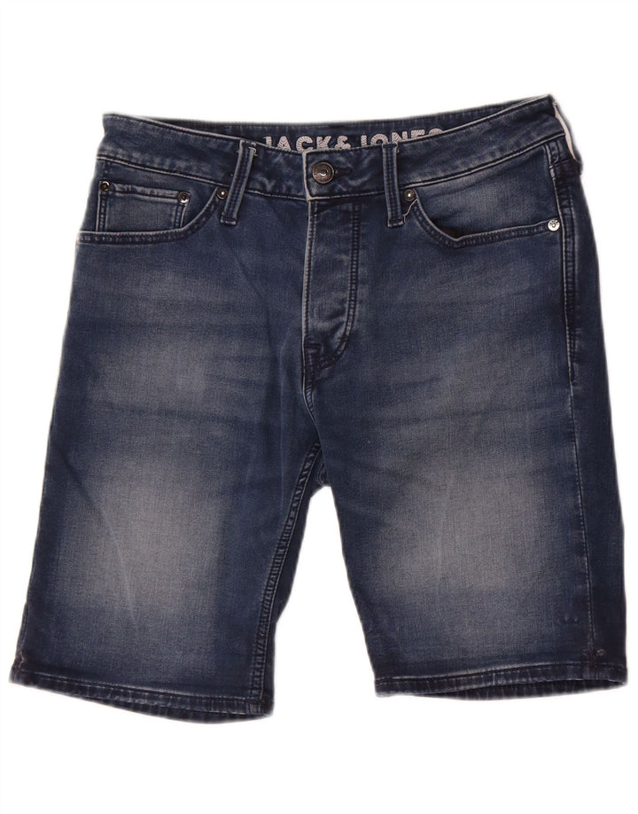 Shorts jeans masculino Jack & Jones pequeno W29 algodão azul