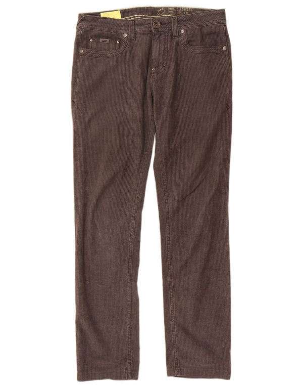 Gas Mens Slim Casual Trousers W29 L29 Grey Pinstripe Cotton