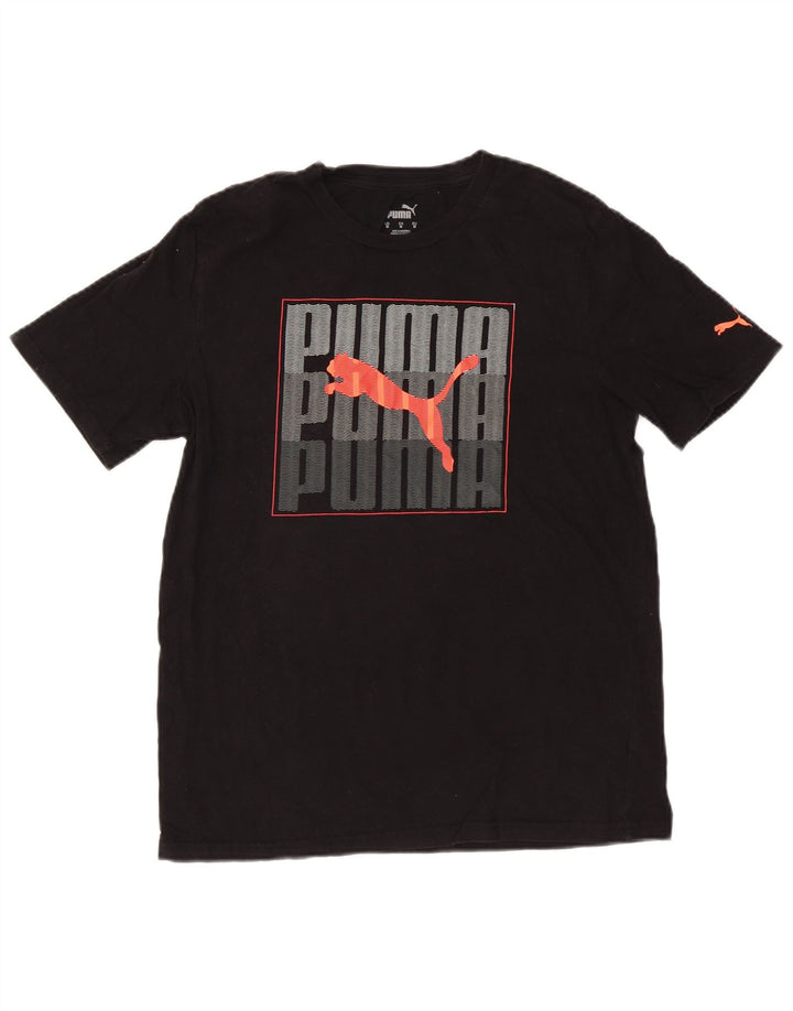 Camiseta masculina PUMA Graphic Top médio algodão preto