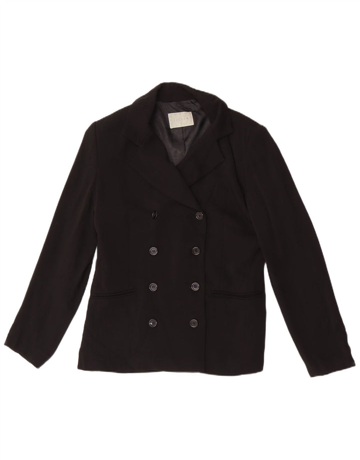 Casaco feminino Jigsaw Pea UK 14 lã preta média