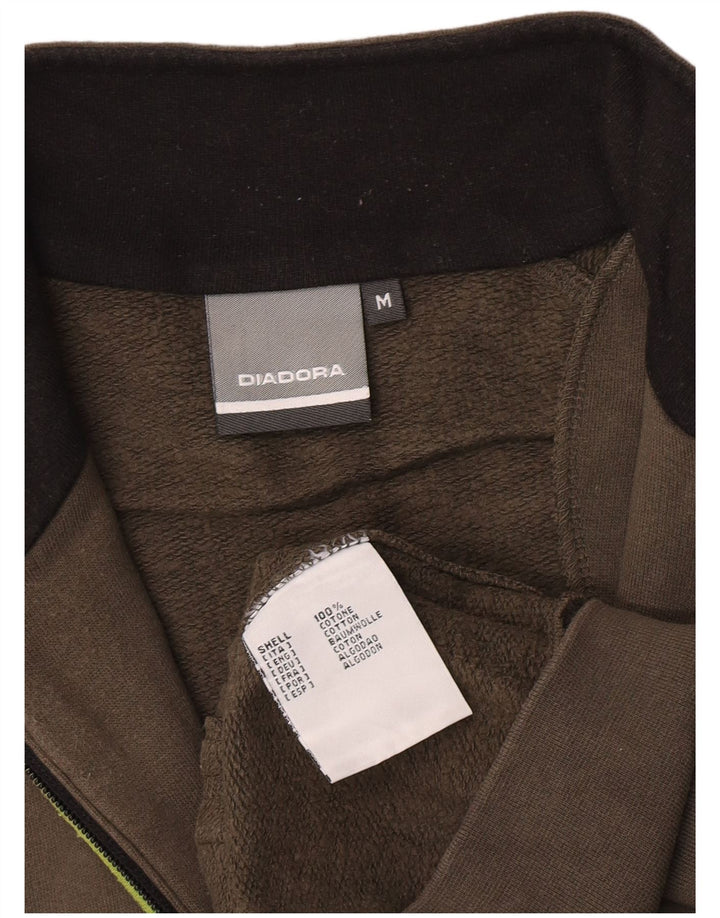 Diadora Mens Tracksuit Top Jacket Médio Algodão Cáqui