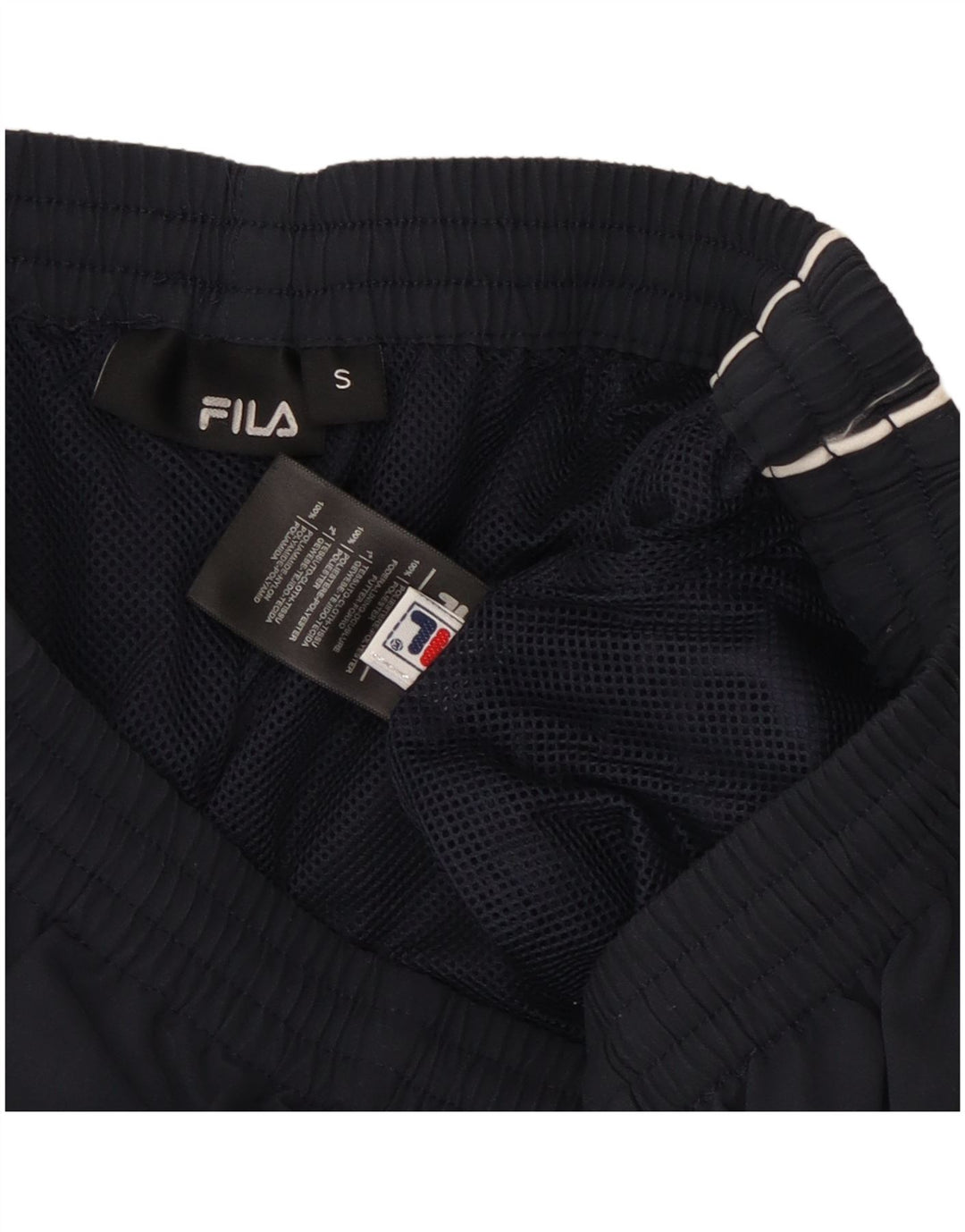 Calça de treino masculina Fila pequena azul marinho poliéster