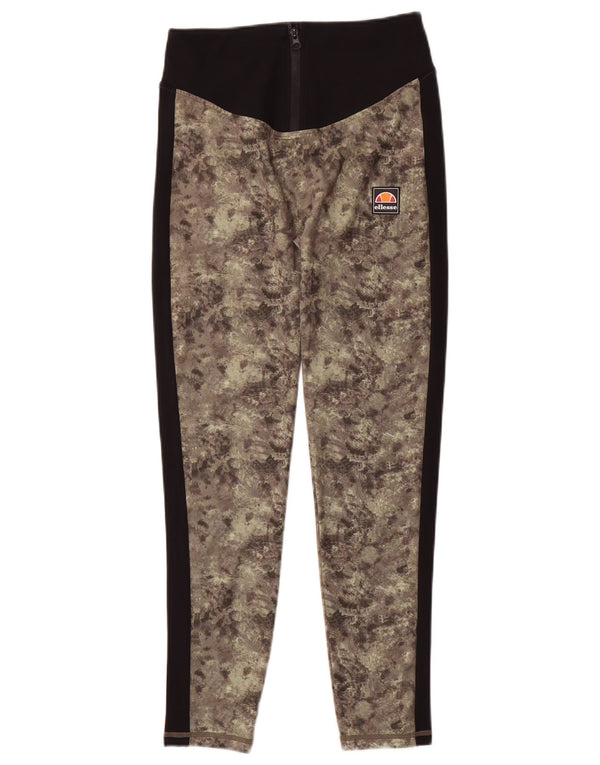 Leggings femininas Ellesse UK 10 poliéster camuflado verde pequeno