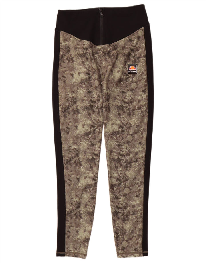 Leggings femininas Ellesse UK 10 poliéster camuflado verde pequeno