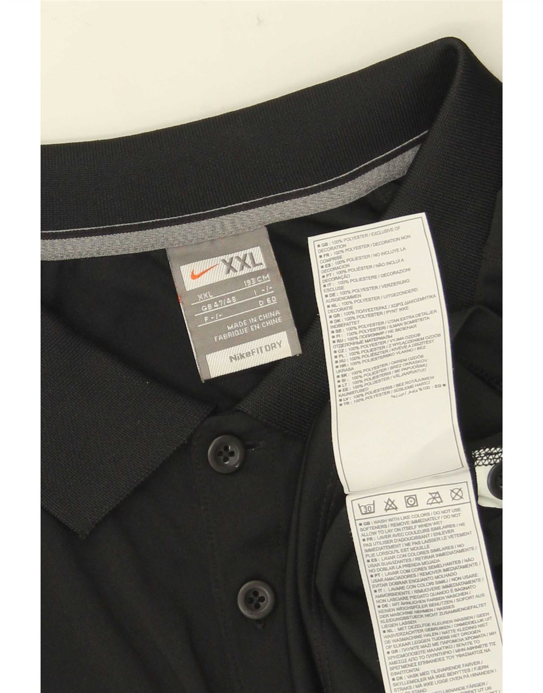 Camisa polo masculina Nike UK 47/48 2XL preta colorblock poliéster