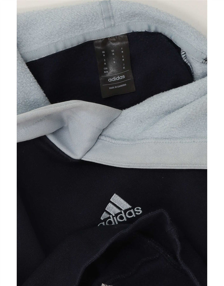 Adidas Mens Hoodie Jumper Médio Azul Marinho Colorblock