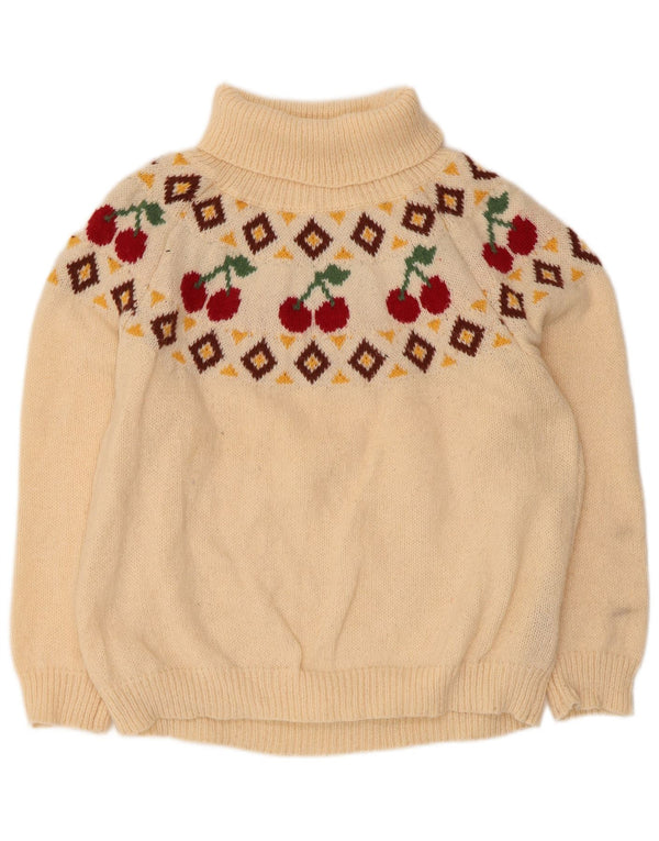 Suéter feminino Shein com gola redonda Reino Unido 20 2XL Bege Argyle/Diamante