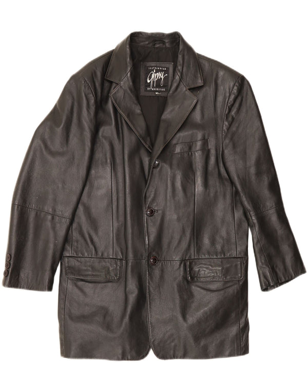 Gipsy by Mauritius Jaqueta blazer masculina de 3 botões Reino Unido 42 XL preta