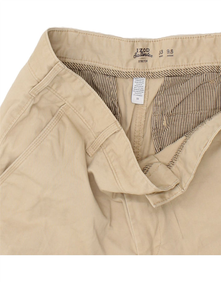 IZOD Mens Salt Water Chino Shorts W33 Large  Beige Cotton Vintage Izod and Second-Hand Izod from Messina Hembry 