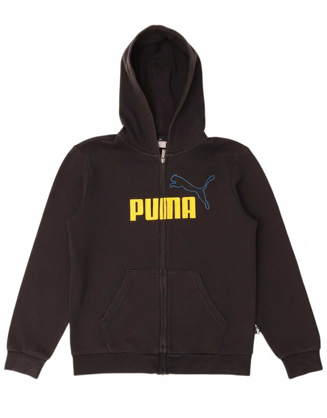 Suéter PUMA Boys Graphic Zip com capuz 13-14 anos algodão preto