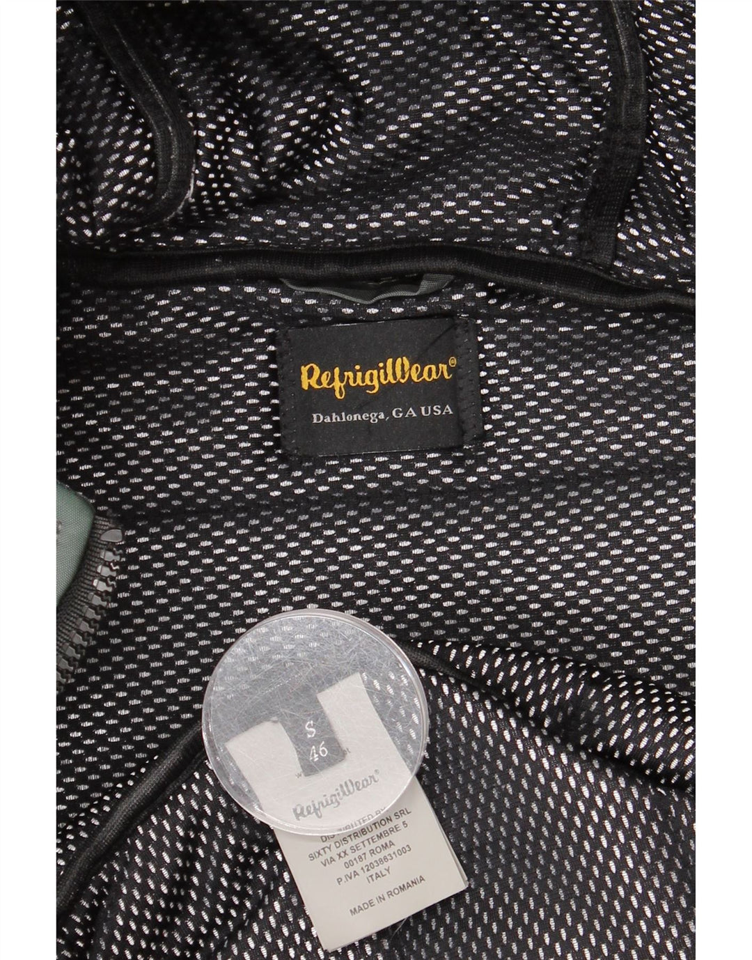 Jaqueta masculina acolchoada com capuz Refrigiwear IT 46 poliamida verde pequena