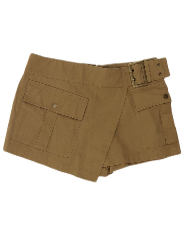 Shorts cargo feminino Zara médio W28 algodão cáqui