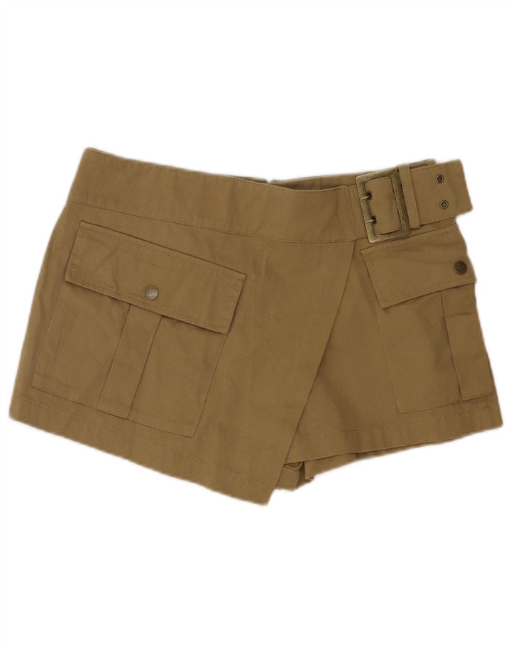 Shorts cargo feminino Zara médio W28 algodão cáqui