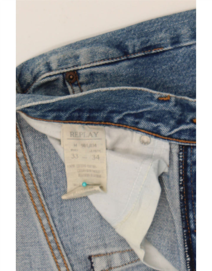 REPLAY Mens Straight Jeans W33 L30 Blue Cotton Vintage Replay and Second-Hand Replay from Messina Hembry 