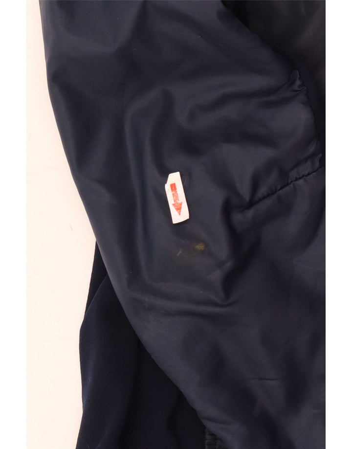 Jaqueta de esqui acolchoada masculina vintage tamanho 50 azul marinho médio colorblock retrô